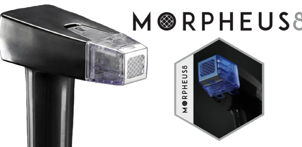 Pieza de mano de Morpheus 8 con su cabezal de microagujas